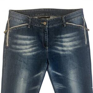 Vintage BIANCA NYGARD Zipper Detail Y2K Dark Wash Jeans (Fits ~32)
